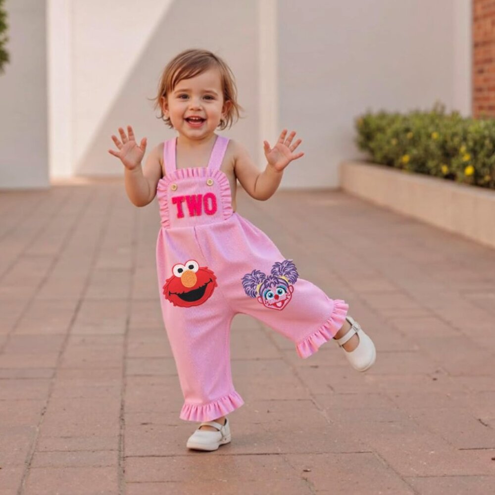 Abby Cadabby Overalls Sesame Street Jumpsuit Second Birthday Elmo Bodysuit
